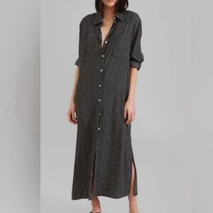 The Frankie Shop Black and White Striped Maxi Dress